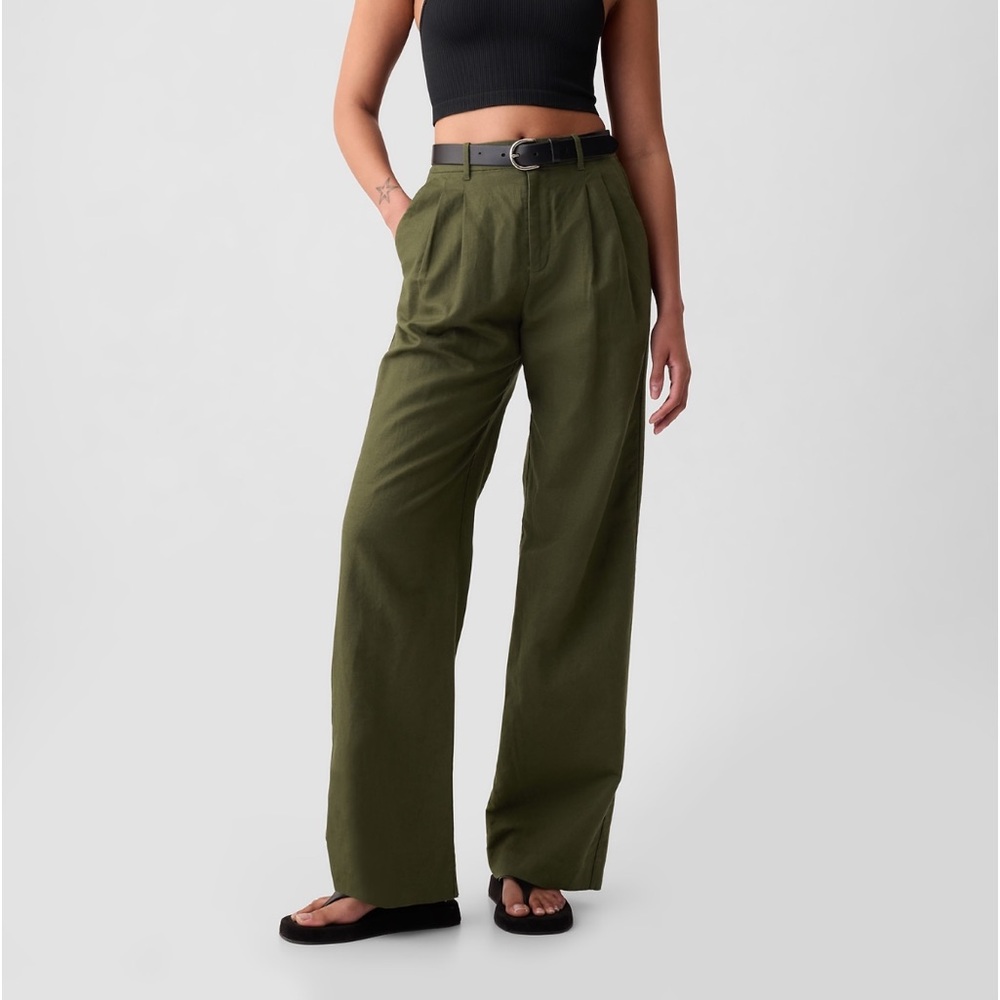 GAP 365 High Rise Linen-Cotton Trousers